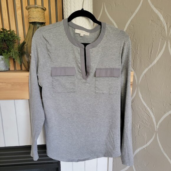Loft Gray Long Sleeve Top - Picture 1 of 6